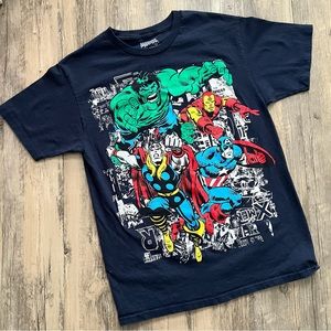 Marvel Comics Original Design Graphic Tee - Navy Blue